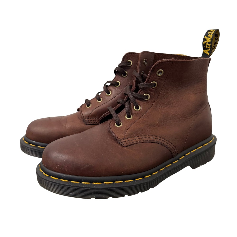 Dr. Martens 101 UB Brown Ambassador Leather Boots Womens 7 Men 6 Earthy Grunge